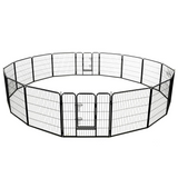 vidaXL Dog Playpen 16 Panels Steel 31.5"x31.5" Black