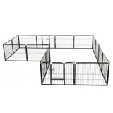 vidaXL Dog Playpen 16 Panels - Steel, Black - 31.5"x23.6"