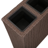 vidaXL Garden Raised Bed with 4 Pots - Poly Rattan Brown | Outdoor Planter Set