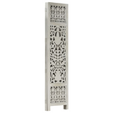 vidaXL Hand Carved 3-Panel Room Divider Gray 47.2"x65" Solid Mango Wood