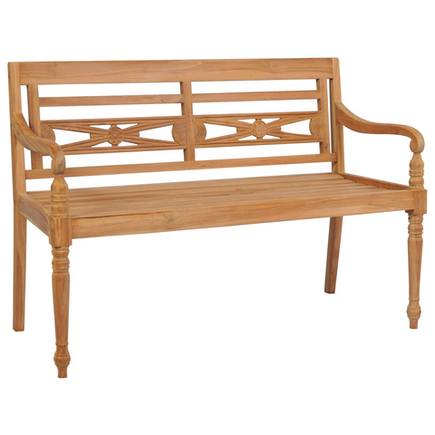 vidaXL Batavia Bench with Gray Cushion 47.2" Solid Teak Wood - Rustic Charm for Your Garden or Patio