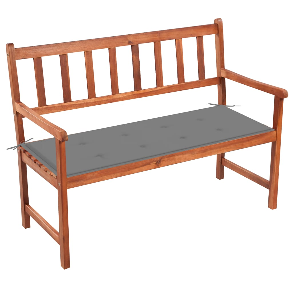 vidaXL Patio Bench with Cushion 47.2" Solid Acacia Wood - Rustic Charm for Your Garden