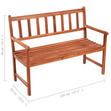 vidaXL Patio Bench with Cushion 47.2" Solid Acacia Wood - Rustic Charm for Your Garden