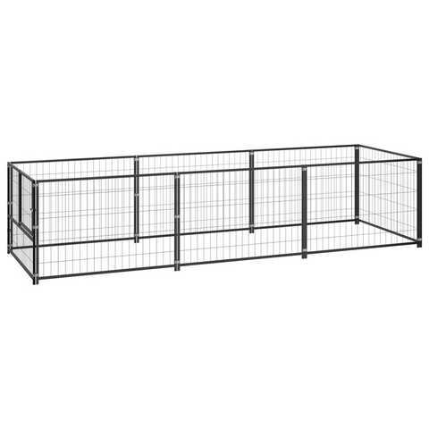 vidaXL Dog Playpen Black 32.3 ft² Steel - Spacious Outdoor Play Paradise