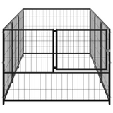 vidaXL Dog Playpen Black 32.3 ft² Steel - Spacious Outdoor Play Paradise