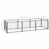 vidaXL Dog Playpen Black 32.3 ft² Steel - Spacious Outdoor Play Paradise