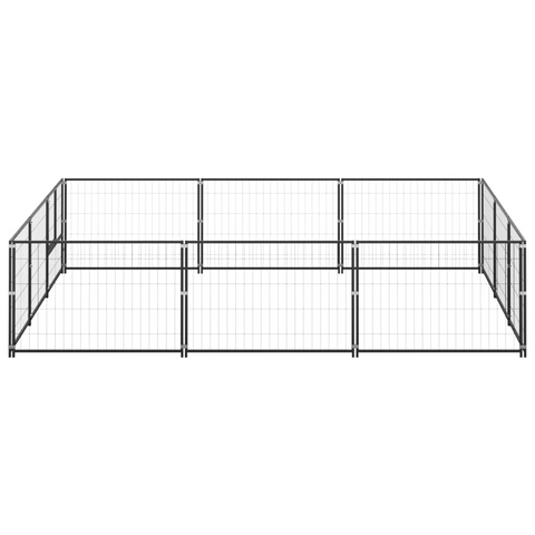 vidaXL Dog Playpen Black 96.9 ft² Steel - Spacious Outdoor Play Area for Your Dogs