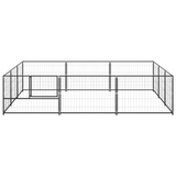 vidaXL Dog Playpen Black 96.9 ft² Steel - Spacious Outdoor Play Area for Your Dogs