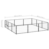 vidaXL Dog Playpen Black 96.9 ft² Steel - Spacious Outdoor Play Area for Your Dogs