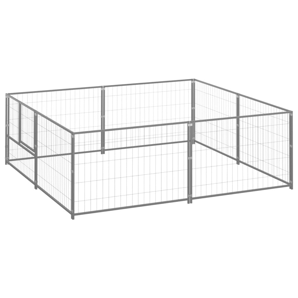 vidaXL Dog Playpen Silver - Durable Steel Construction