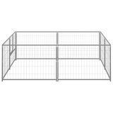 vidaXL Dog Playpen Silver - Durable Steel Construction