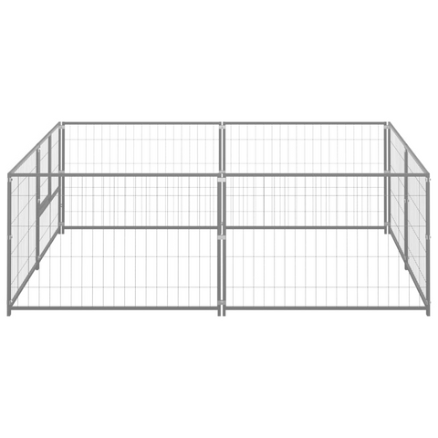 vidaXL Dog Playpen Silver - Durable Steel Construction