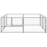 vidaXL Dog Playpen Silver - Durable Steel Construction