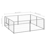 vidaXL Dog Playpen Silver - Durable Steel Construction