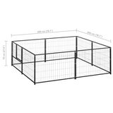 vidaXL Dog Playpen Black 43.1 ft² Steel - Spacious Outdoor Play Paradise for Your Dogs