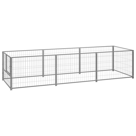 vidaXL Dog Playpen Silver 32.3 ft² Steel - Outdoor Play Paradise for Your Dogs