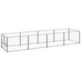 vidaXL Dog Kennel Silver 43.1 ft² Steel - Durable Outdoor Pet Enclosure