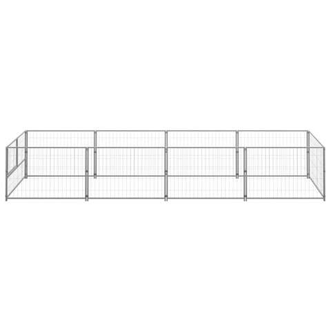 vidaXL Dog Kennel Silver 43.1 ft² Steel - Durable Outdoor Pet Enclosure