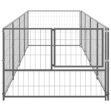 vidaXL Dog Kennel Silver 43.1 ft² Steel - Durable Outdoor Pet Enclosure