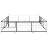 vidaXL Dog Playpen Black 161.5 ft² Steel - Spacious Outdoor Play Paradise for Your Dogs