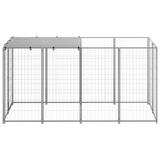 vidaXL Dog Kennel Silver 26 ft² Steel - Outdoor Play Paradise for Your Dogs