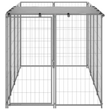 vidaXL Dog Kennel Silver 26 ft² Steel - Outdoor Play Paradise for Your Dogs