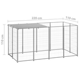 vidaXL Dog Kennel Silver 26 ft² Steel - Outdoor Play Paradise for Your Dogs