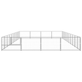 vidaXL Dog Playpen Silver 430.6 ft² Steel - Durable Outdoor Play Paradise