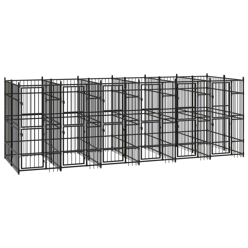 vidaXL Outdoor Dog Kennel Steel 119 ft² | Durable & Safe