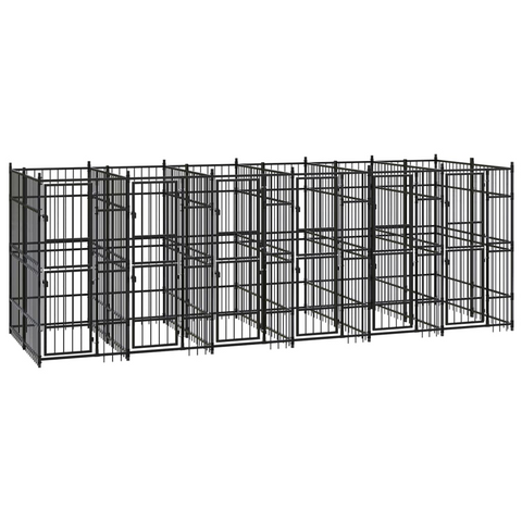 vidaXL Outdoor Dog Kennel Steel 119 ft² | Durable & Safe