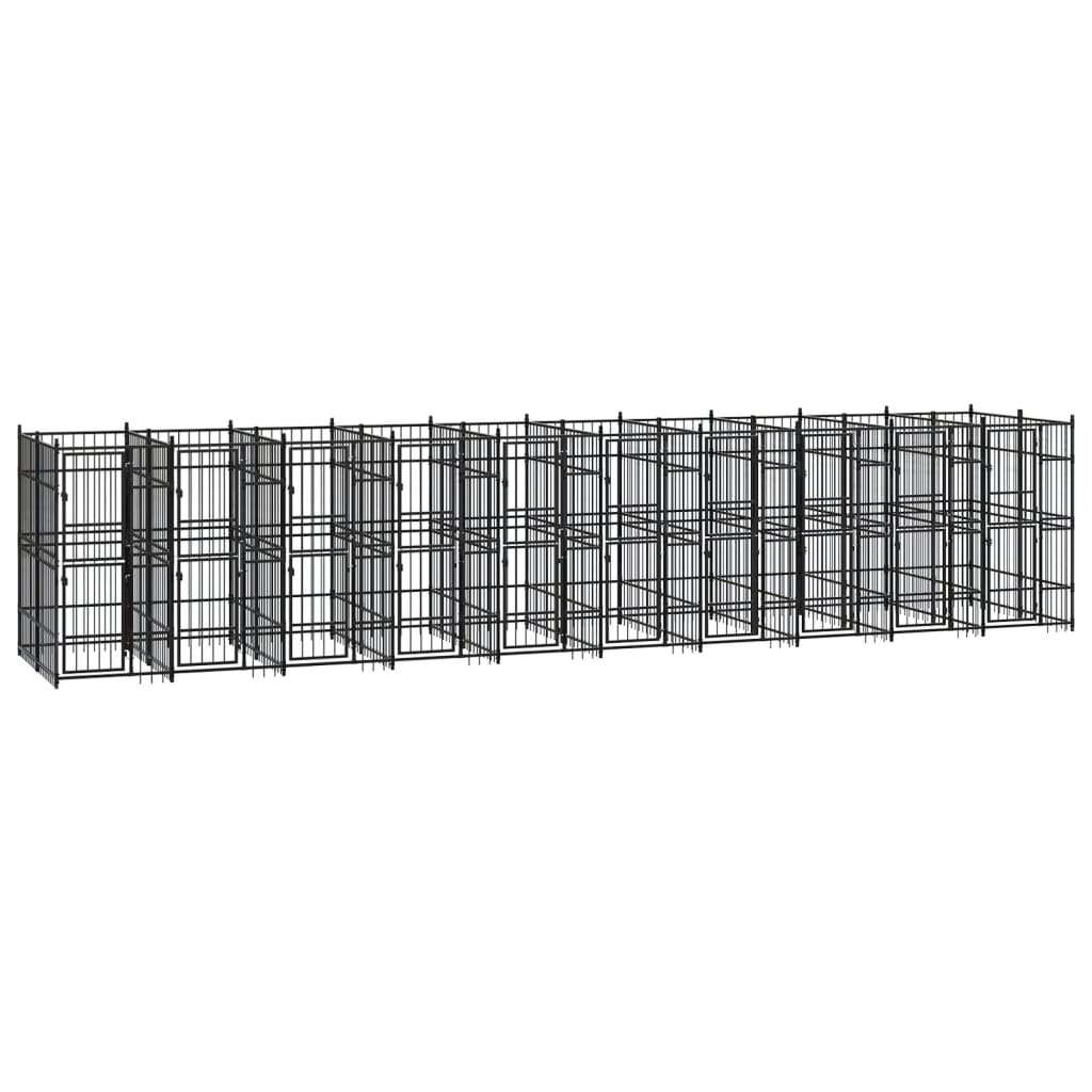 vidaXL Outdoor Dog Kennel Steel 198.4 ft²