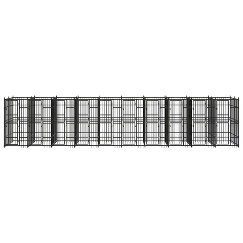 vidaXL Outdoor Dog Kennel Steel 198.4 ft²