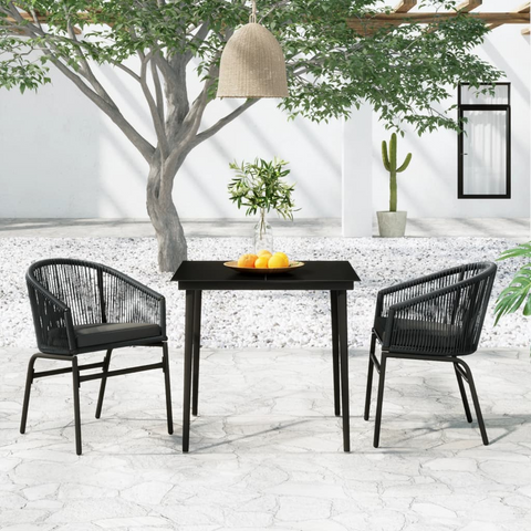 vidaXL 3 Piece Patio Dining Set Gray - Outdoor Furniture for Stylish and Comfortable Dining