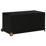 vidaXL Patio Storage Box Black - Poly Rattan | Weather-Resistant, Durable, Indoor/Outdoor Use