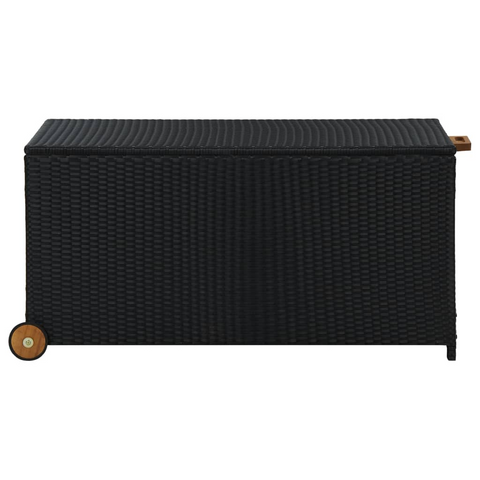 vidaXL Patio Storage Box Black - Poly Rattan | Weather-Resistant, Durable, Indoor/Outdoor Use