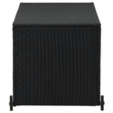 vidaXL Patio Storage Box Black - Poly Rattan | Weather-Resistant, Durable, Indoor/Outdoor Use