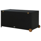 vidaXL Patio Storage Box Black - Poly Rattan | Weather-Resistant, Durable, Indoor/Outdoor Use