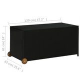 vidaXL Patio Storage Box Black - Poly Rattan | Weather-Resistant, Durable, Indoor/Outdoor Use