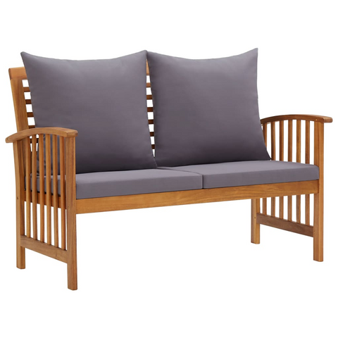 vidaXL Patio Bench with Cushions 46.9" Solid Acacia Wood - Outdoor Furniture