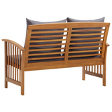 vidaXL Patio Bench with Cushions 46.9" Solid Acacia Wood - Outdoor Furniture