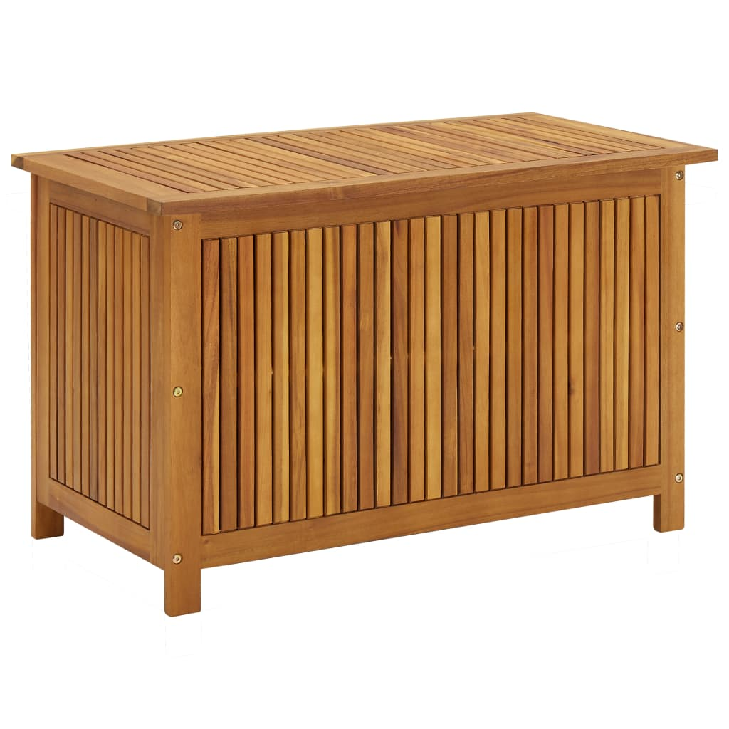 vidaXL Patio Storage Box 35.4"x19.7"x22.8" Solid Wood Acacia - Rustic Outdoor Storage Bench