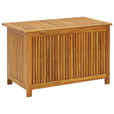 vidaXL Patio Storage Box 35.4"x19.7"x22.8" Solid Wood Acacia - Rustic Outdoor Storage Bench