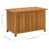 vidaXL Patio Storage Box 35.4"x19.7"x22.8" Solid Wood Acacia - Rustic Outdoor Storage Bench