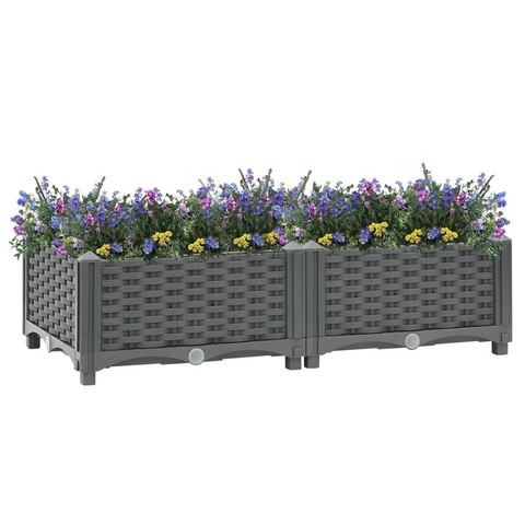 vidaXL Raised Bed 31.5"x15.7"x9.1" Polypropylene - Sturdy Garden Planter for Plants, Vegetables, Herbs, and Flowers