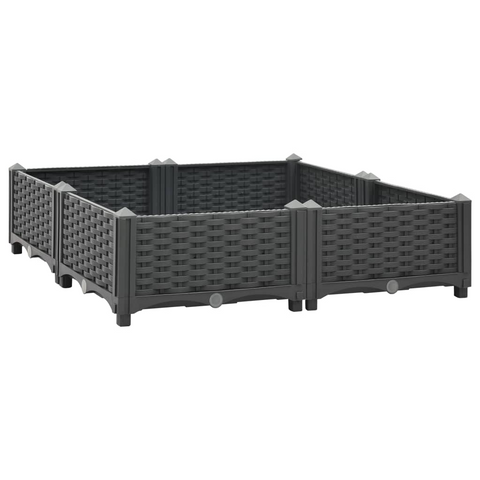 vidaXL Raised Bed 31.5"x31.5"x9.1" Polypropylene - Sturdy Garden Planter for Plants, Vegetables, Herbs, and Flowers