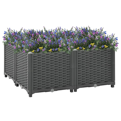 vidaXL Raised Bed 31.5"x31.5"x15" Polypropylene - Sturdy and Stylish Garden Planter