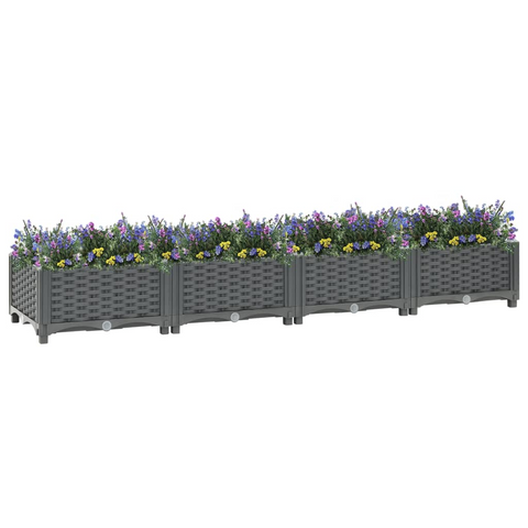 vidaXL Raised Bed 63"x15.7"x9.1" Polypropylene | Garden Planter for Plants, Vegetables, Herbs, and Flowers