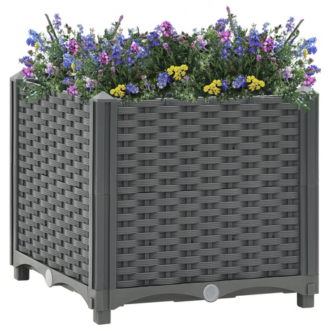 vidaXL Raised Bed 15.7"x15.7"x15" Polypropylene - Sturdy and Spacious Garden Planter