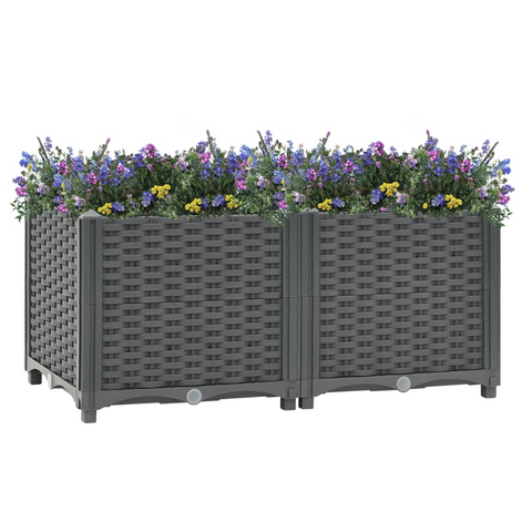 vidaXL Raised Bed 31.5"x15.7"x15" Polypropylene - Sturdy and Stylish Garden Planter