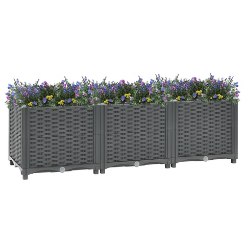 vidaXL Raised Bed 47.2"x15.7"x15" Polypropylene - Sturdy and Spacious Garden Planter